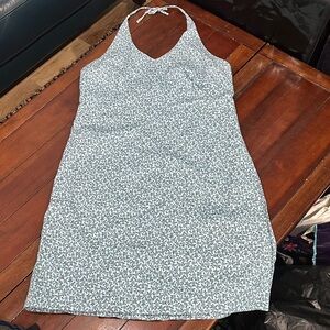 J. Crew Blue and White Backless Dress